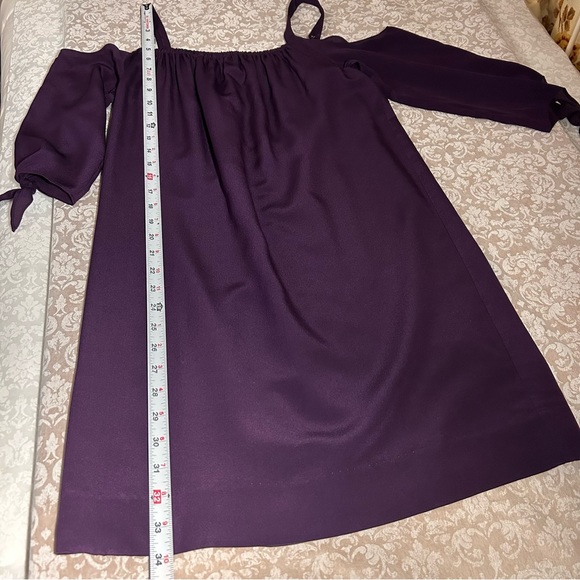 Madewell ~ Purple Silk 3/4 Sleeve Shift Mini Dress in size 0 - Picture 13 of 15